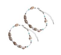 BESPORTBLE 2Piezas Delicate Shell Ankle Bracelet Chic Foot Chain Jewelry For Women And For Beach Outfits