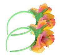 BESPORTBLE 2piezas Diadema Hawaiana Flores Flor Cabello Luau Tocado Hawaiano para Mujer Accesorios Cabello para Fiesta Hawaiana