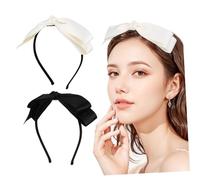 BESPORTBLE 2piezas Diadema Lazo De Fiesta Accesorios Cabello De Cinta De Satén Lazos Decorativos Para Niñas Diadema Fina Para Cabeza Moda Kawaii Para Fiesta