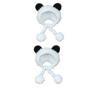 BESPORTBLE 2piezas Diadema Protectora De Cuello y Orejas para Mascotas Disfraz De Panda para Perros y Gatos Talla s Accesorio Abrazable y Suave para Otoño Invierno