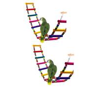 BESPORTBLE 2piezas Escalera De Madera Colorida para Aves Juguete De Ladrillos De Escalones Puente Arcoíris Flexible para Periquitos y Cotorritas Aleatorios para Entrenamiento De Mascotas