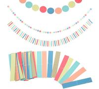 BESPORTBLE 2piezas Guirnalda Colorida de Papel Decoración para Aulas con Círculos y Tiras Colgante Arcoíris para Fiesta y Cumpleaños
