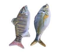 BESPORTBLE 2piezas Juguete De Simulación De Pez Eléctrico USB Juguete para Gatos Pez De Peluche Saltarín Divertido De para Mascotas De Atún Perca