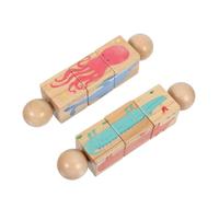 BESPORTBLE 2piezas Juguetes de Animales Giratorios de Madera de Emparejamiento de Figuras para Juguetes Intelectuales para Rompecabezas Giratorio para Educación Temprana Casa