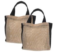 BESPORTBLE 2piezas Organizadoras De Joyas Diseño Retro De Bloques Bolso De Mano Duradero Portátil Para Mujer Para Viajes y Almacenamiento De Accesorios