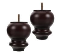 BESPORTBLE 2piezas Patas de Madera Maciza para Muebles Patas de Soporte para Sofás y Gabinetes Incluye Tornillos y Placas de Montaje para Sofás de Estilo Transicional