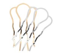 BESPORTBLE 2piezas Peine de Cuatro Dientes Pelo Horquillas Francesas Vintage de Metal Accesorios para Mujer para Hacer Moños y Recogidos