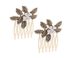 BESPORTBLE 2piezas Peine de Laterales Franceses Peinetas Decorativas con Diseño de Accesorios Cabello de Mujer para Peinado Especial