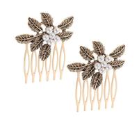 BESPORTBLE 2piezas Peine de Pelo Horquillas de Boda Vintage Accesorios Pelo para Novias Damas de Honor Peineta Floral para Mujer y Niña Diseño Clásico