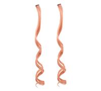 BESPORTBLE 2piezas Peluca Reflejos De Color Ahumado Extensiones De Cabello Rizado Teñido Para Mujer Postizo Sintético Para Fiesta De Princesa y Halloween