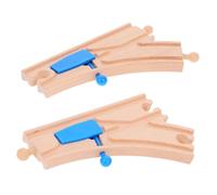 BESPORTBLE 2piezas Pista De Tren De Madera para Niño Niña Accesorios Vía Curva y Cambio Montaje Flexible para Escenas Juego Creativo Conjunto Tren Infantil