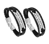 BESPORTBLE 2piezas Pulseras De Cuero Trenzado Para Hombre Brazalete Inspirador Pulsera Personalizada Para Accesorios Góticos y Joyería Bohemia