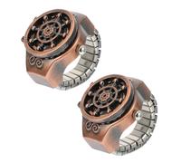 BESPORTBLE 2piezas Reloj De Anillo De Timón Vintage Reloj De Joyería para Mujer Tapa Abatible Diseño Decorativo para Uso Diario
