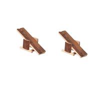 BESPORTBLE 2piezas Seesaw De Madera Natural para Pequeñas Mascotas como Hámsteres Jerbos y Ratones Plataforma Refugio Divertido Juguete para Masticar y Decoración De Jaula