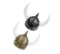 BESPORTBLE 2piezas Sombreros Vikingos Con Cuernos Casco De Disfraz Medieval Para Adultos Tocado Vikingo Para Fiesta De Carnaval Renacentista Accesorios De Disfraces Para Cosplay Grupal Casco