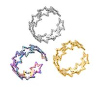 BESPORTBLE 3 Anillos De Acero Inoxidable Con Forma De Estrella Ajustables Para Mujer Abiertos De Plata Decorativos Ajustables De Metal