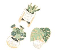BESPORTBLE 3 Broches de Aleación con Diseño de Suculenta en Maceta, Portátiles y Livianos, Color Verde, Ideales para Mochilas Obsequio de Cumpleaños