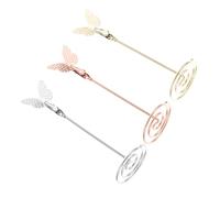 BESPORTBLE 3 Clips Porta Tarjetas de Mesa Metálicos en Forma de Soporte para Fotos y Notas Decoración para Bodas y Oficina Colores Dorado Plateado y Rosa Dorado