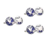 BESPORTBLE 3 Pares Botón De La Manga De La Camisa Studds De Tuxedo Hombres Ser Campo De Golf Delicado Brazalete Boda Globo Formal Camisas Padre Gemelos Enlaces Aleación De Zinc Azul