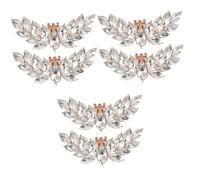 BESPORTBLE 3 Pares Clip de Zapato Decorativo Forma de Ala con Cristales Accesorios Elegantes para Mujer Joya Desmontable para Calzado Dorado