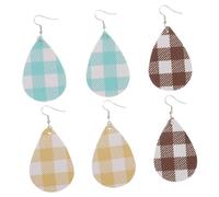 BESPORTBLE 3 Pares Pendientes Cuero Sintético de Doble Set Pendientes Teardrop y Coloridos para Niñas y Mujeres Perfectos para Ocasiones Especiales