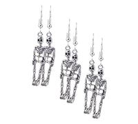 BESPORTBLE 3 pares Pendientes de Retro de Halloween Joyería de Fiesta Color Plata Accesorios Góticos para Mujeres Diseño Espeluznante y