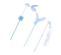BESPORTBLE 3 Piece Cat Teaser Set with Feather and Bell Interactive Toy for Cats Made of Durable Acrylic and Feather