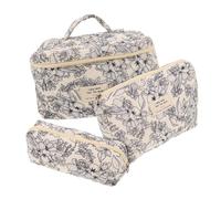 BESPORTBLE 3 Piezas Bolso cosmético de Mano Estuche de Maquillaje Neceser de Maquillaje Organizador cosmético Bolsa de Maquillaje Organizador de Maquillaje Neceser Mujer Sabana de Algodon