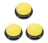BESPORTBLE 3 Piezas Botón De Mascota Mascotas De Juguete Zumbadores De Respuesta De Perro Zumbador De Respuesta Boton De Hablar Botón Parlante Interesante Boton Parlante El Plastico Yellow