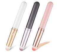 BESPORTBLE 3 Piezas Brocha Correctora de Maquillaje Tapa, Mini Pincel para Labios y Ojeras, Fibra Sintética y Plástico, Diseño Compacto y Cómodo para Uso Versátil y Viaje