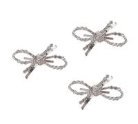 BESPORTBLE 3 Piezas clip de zapatos enjoyado paseo decoración de hebilla de zapato poli arco para Decoración de novia zapatos de boda bowknot hebilla as de lazo de cristal