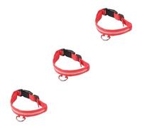 BESPORTBLE 3 Piezas Collar De Perro Mascota Separado Círculo De Mascotas Condujo Collares Luminosos Víspera De Todos Los Santos Impresión Decoración De Mascotas Suave Rojo Brillar Led