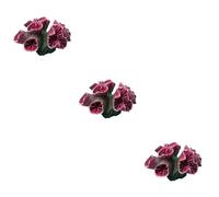 BESPORTBLE 3 Piezas Coral De Resina para Pecera Arrecife De Coral Falso Acuario De Corales Artificiales Tanque Adorno De Coral Falso Todo por El Arrecife Decoración Plantas De Pecera Púrpura