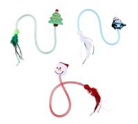 BESPORTBLE 3 Piezas de Juguetes Navideños para Gatos Campana Y Juguete Interactivo para Gatos para Romper Los Hábitos Diseño Festivo Tubo Estirable para