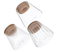 BESPORTBLE 3 Piezas Jarrones de para Propagación Hidroponía con Tapón de Madera de Macetas Pequeñas Transparentes para Decoración Interior y Escritorio Contenedores Versátiles para Plantas