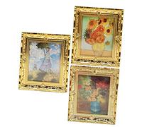 BESPORTBLE 3 Piezas Mini House Oil Painting Model para Decoración de Casa de Muñecas Adorno Artístico Miniatura con Diseño Único y Chic