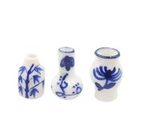 BESPORTBLE 3 Piezas Mini Jarrones de Cerámica para Decoración de Casas de Muñecas Adorno de Miniatura y Accesorios Realistas para