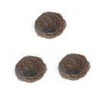 BESPORTBLE 3 Piezas Nido De Mimbre De Jardín Decoraciones De Primavera Joyas De Flores Cueva De La Casa del Hámster Huevo De Pájaro Falso Decoraciones Rama Falsa Nido De Pájaro Bambú