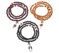 BESPORTBLE 3 piezas Pulsera de Madera con Cuentas de Oración Budista Pulsera Resistente de Cuentas de Diseño Multi-capa para Meditación y Uso Diario Accesorio Femenino para Muñeca
