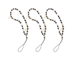 BESPORTBLE 3 Piezas Pulsera para Teléfono con Cuentas y Colgante Estrella Cadena Corto Antideslizante para Mujer Correa de Mano para Smartphone Accesorio de Viaje Elegante y Resistente