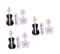 BESPORTBLE 3 Series Broche De Violín Para Mujeres Alfileres Musicales Para Accesorios Para Clásico Y Detallado 4 Piezas X 3