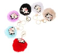 BESPORTBLE 3 series Llavero Con Colgante De Peluche Llavero De Colgante De Ternero Llavero Para Bolso Llavero Con Colgante De Bola Peluda Llavero De Bola De Peluche 6 piezas*3