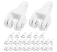 BESPORTBLE 30 Ganchos Polea para Riel de Cortina de Techo, 30 Piezas Cuentas PVC, Rodillos Deslizantes Silenciosos Abs para Barras de Cortina en Hogar, Hotel y Restaurante