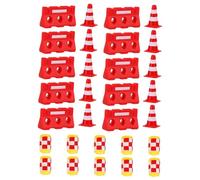 BESPORTBLE 30piezas Juguetes Educativos De Señales De Tráfico para Niño Niña Conos De Plástico Miniatura Vallas y Barreras Modelo De Seguridad Vial para Aprendizaje y Coordinación Motriz