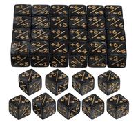 BESPORTBLE 36 Dados Negros de 6 Caras para Aprender matemáticas, Cubos y resta, Piezas de Juegos de Mesa, Accesorios para Juegos de conteo, Dados D6 para el Aula.