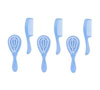BESPORTBLE 3juegos Champú y Peine Anticaspa Para Bebés Incluye Cepillos Pequeños Para Baño y Cuidado Del Cabello Para Masaje y Limpieza Suave Color Azul Para Recién Nacidos