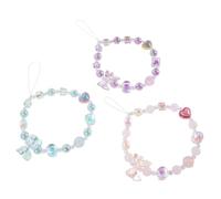 BESPORTBLE 3piezas Correa Para Teléfono De Plástico Cuentas Antipérdida Diseño De Corazón Para Colgar La Muñeca Accesorio Para Smartphone y Cámara Unidades