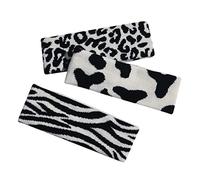 BESPORTBLE 3piezas Diadema Estampado De Cebra y Negro Diademas Elásticas Para Entrenamiento De Moda Accesorio Cabello Para Actividades Deportivas y Diario
