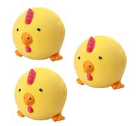BESPORTBLE 3piezas Juguete De Masticar para Perros Sonido Juguete De Latex Resistente para Cachorros Diseño De Pollo Amarillo para Interacción y Diversión para Mascotas