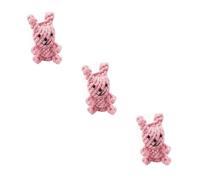 BESPORTBLE 3piezas Juguete para Perros De Cuerda Forma De Conejo Rosa Juguete De Limpieza para Cachorros para Perros Pequeños y Medianos Resistente y Divertido Fortalece La Relación y